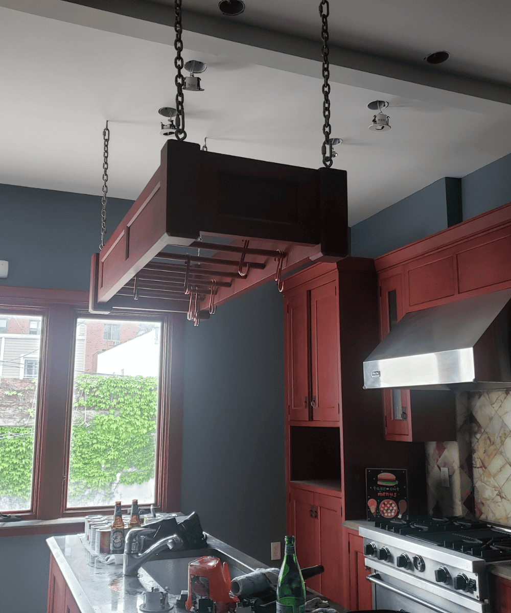 Meticulous detail work and preparation on custom residential cabinetry.