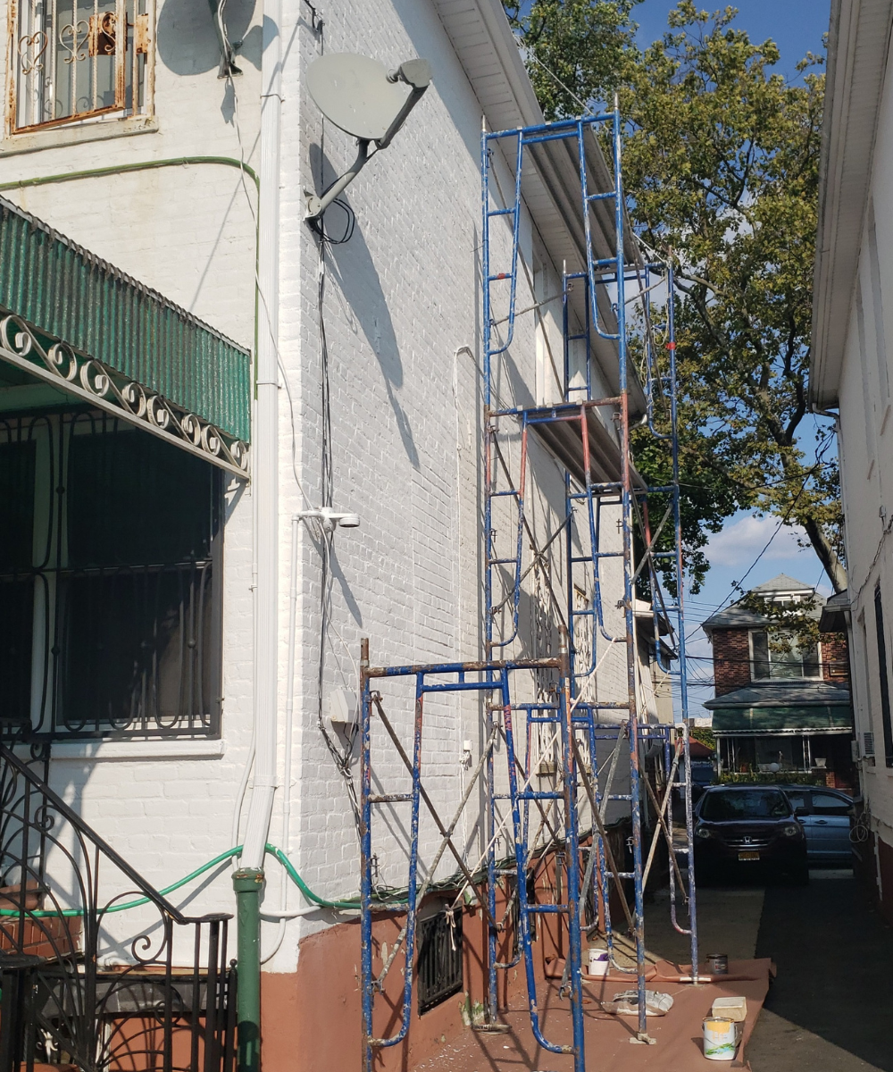 Meticulous exterior surface preparation and substrate stabilization for a luxury home in Oklahoma City.